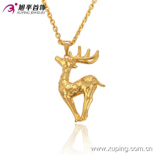 32521 Fashion Lively Tier Deer-Shaped 24 Karat vergoldete Nachahmung Schmuck Anhänger Kette